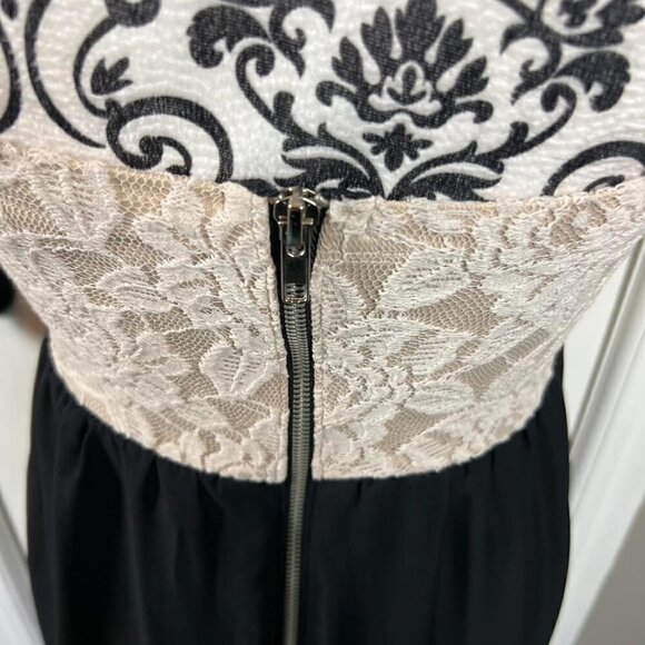 Speechless cream and black illusion maxi dress with lace bodice. Size M - Picture 6 of 9